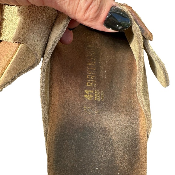 Birkenstock Arizona Suede Leather Sandals EU 39 US 8 Beige Neutral Slide - Picture 5 of 5